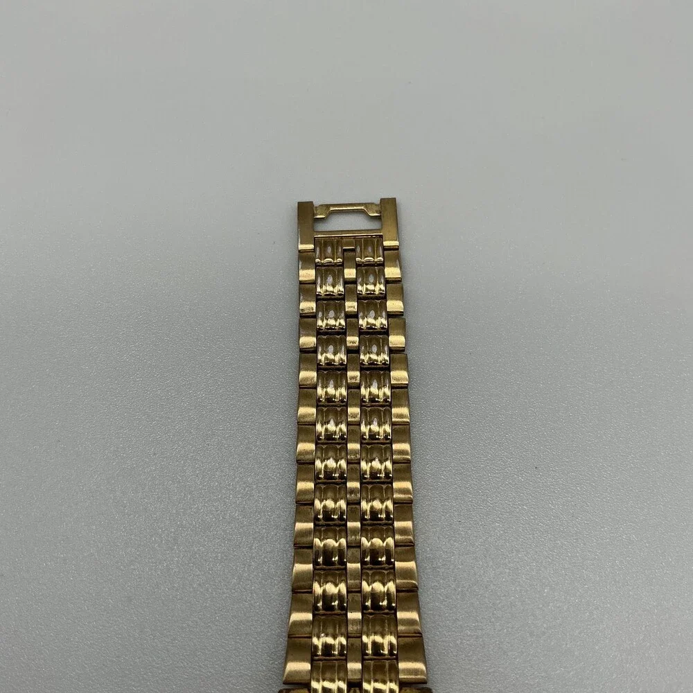 Pulsar Mens Watch 28mm Black Dial Gold Tone Day Date V733-5000 New Battery